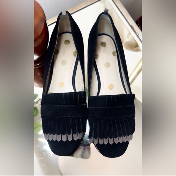 Boden Melody Black Suede Leather  Fringe Loafers - Picture 3 of 7